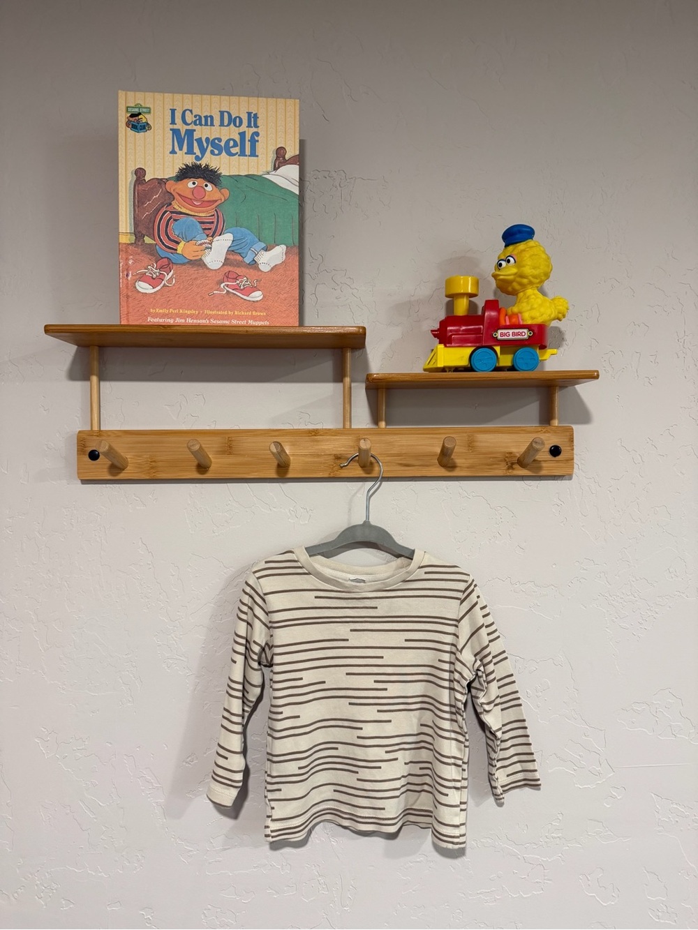 Colored Organics Cream and Brown Striped Long-Sleeve Tee